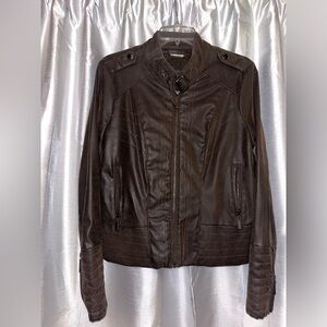 Leather biker jacket